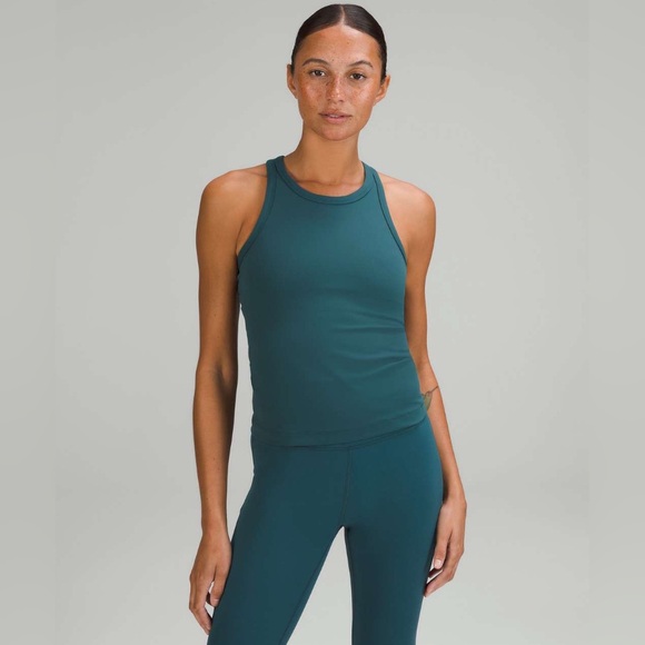 lululemon athletica Tops - Lululemon Storm Teal/Green Jasper Align Waist Length Tank Top Shirt Size 8